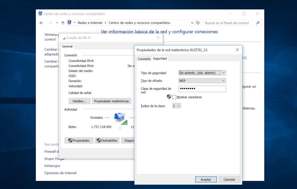 como ver la contraseña de mi red wifi en Windows 10