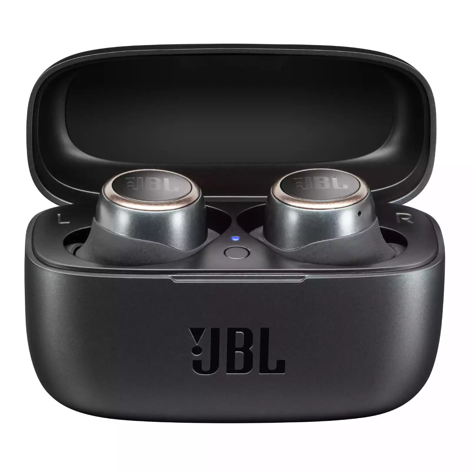JBL LIVE300TWS ProductImage Black CasewithProduct